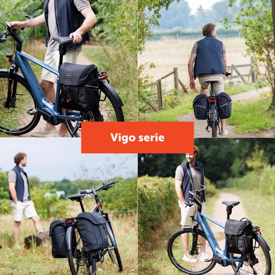 Sacoche Vélo New Looxs Vigo Double – 37 L, MIK, Imperméable, Pour électrique Et Randonnée