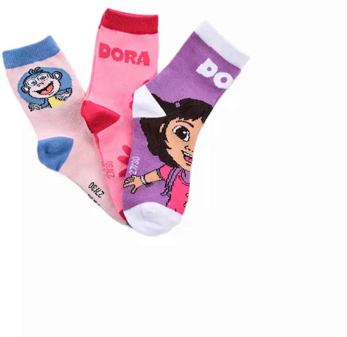 Dora the Explorer Sokken – Kinder Sokken – 3 Paar - Dora & Boots – Maat 23/26