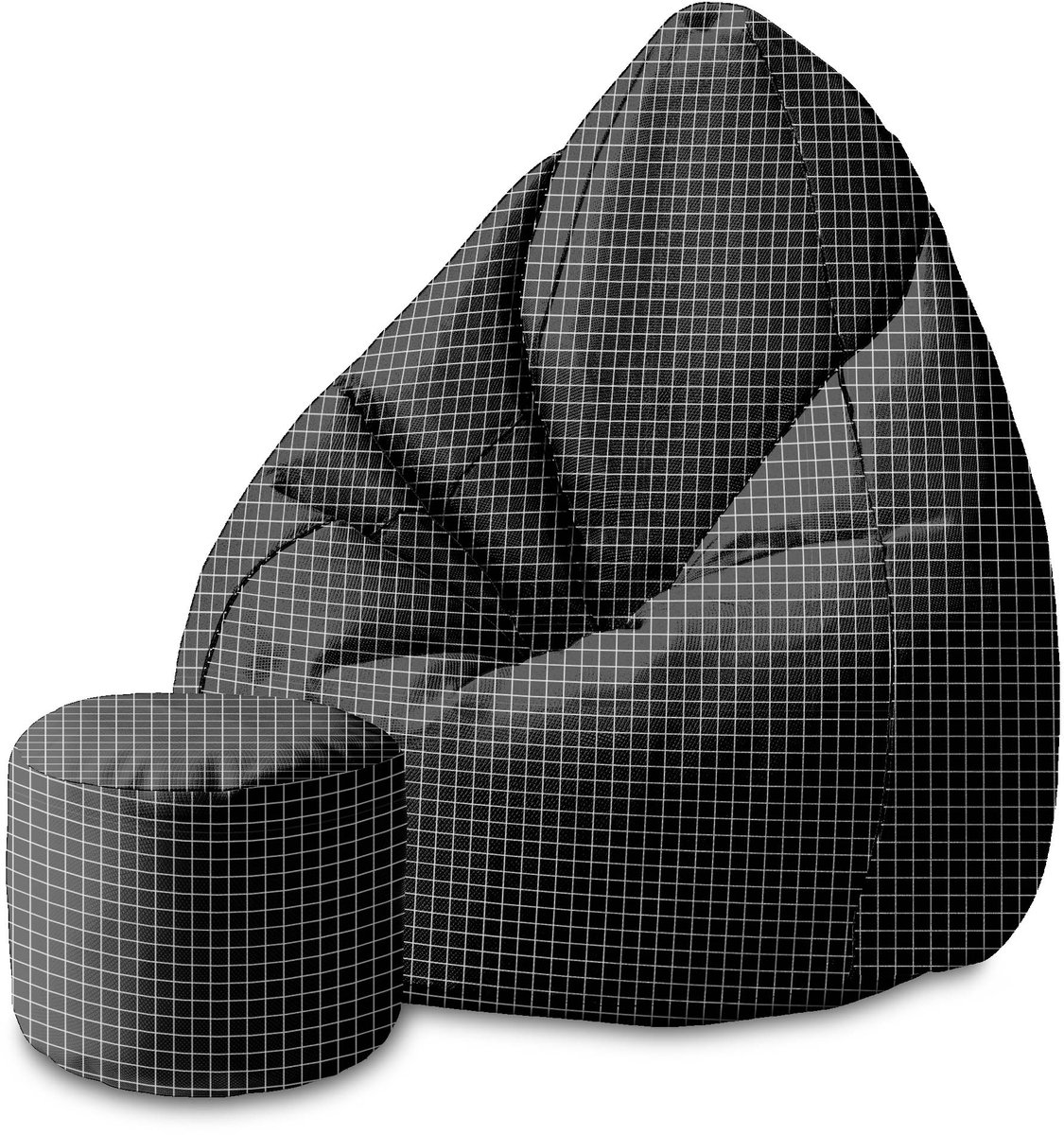 DreamRoots Velvet Zitzak voor Volwassenen – Luxe Beanbag met Voetsteun en Afneembare Hoes – Inclusief Vulling – 80x80x120 cm - Aesthetic Gird