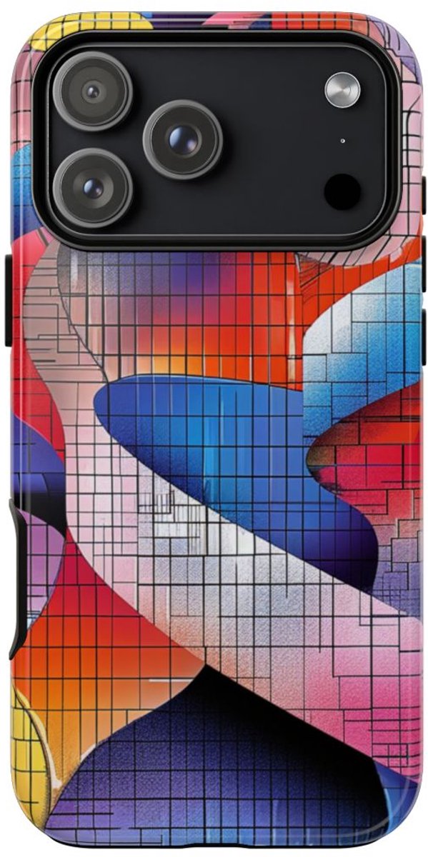 Kleurrijk Abstract Dubbele Helixpatroon – Telefoonhoesje Geschikt voor iPhone 17 Pro Max