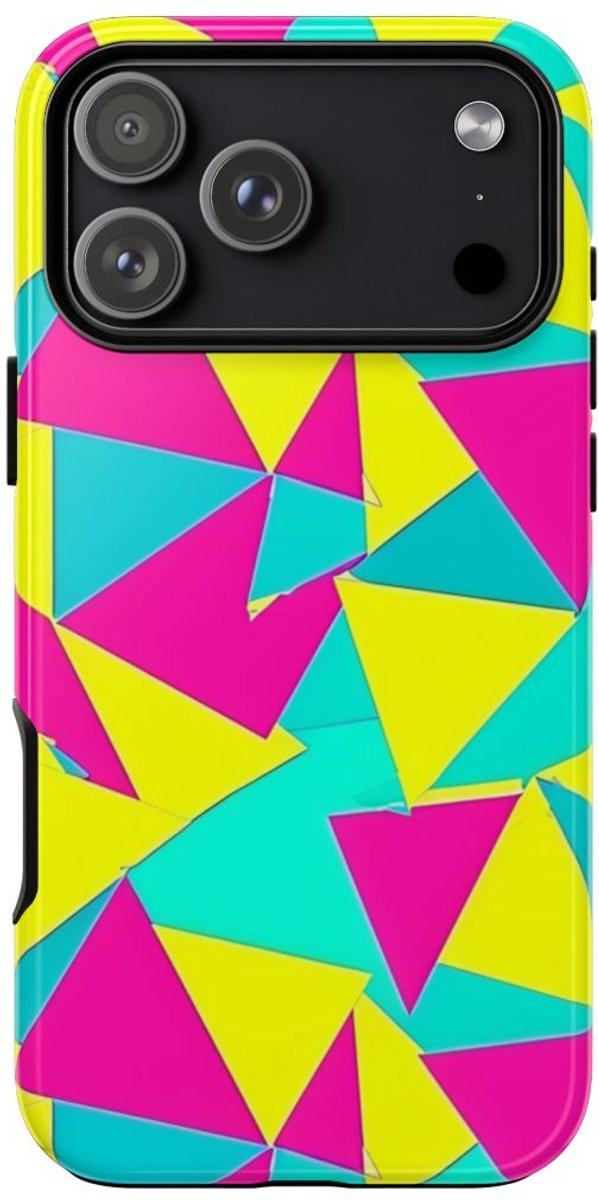 Neon Driehoekenpatroon – Telefoonhoesje Geschikt voor iPhone 17 Pro Max