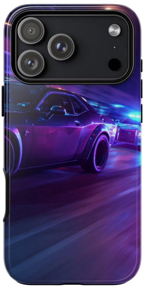 Nachtelijke Achtervolging met Sportauto – Telefoonhoesje Geschikt voor iPhone 17 Pro Max