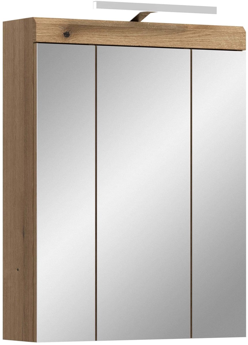 Scout spiegelkast inclusief verlichting kasjmier mat MDF TZ Evoke Eiken NB - 18x60x79cm