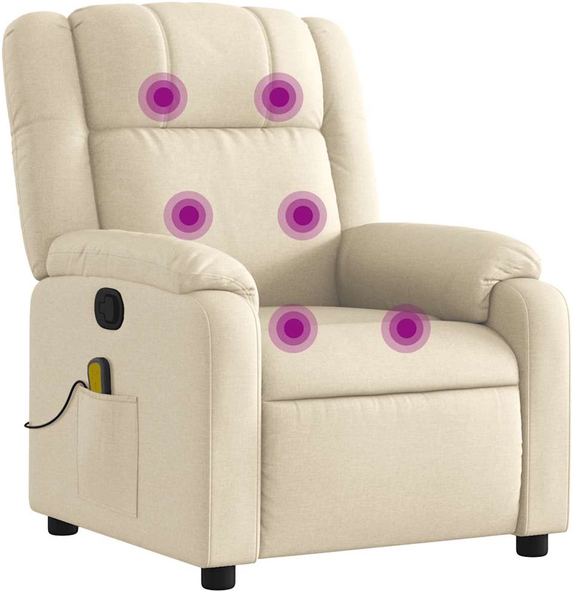 vidaXL Massagestoel - verstelbaar - stof - crèmekleurig