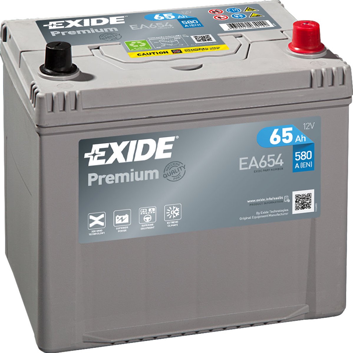 Exide Technologies EA654 Premium 12V 65Ah Zuur