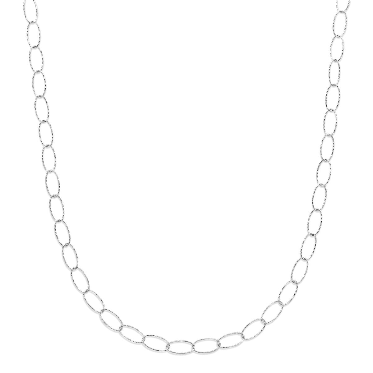 Lev Sieraden - Ketting - Anker - Collier gediamanteerd - Zilver - 45cm - 6.4mm - Gerhodineerd zilver