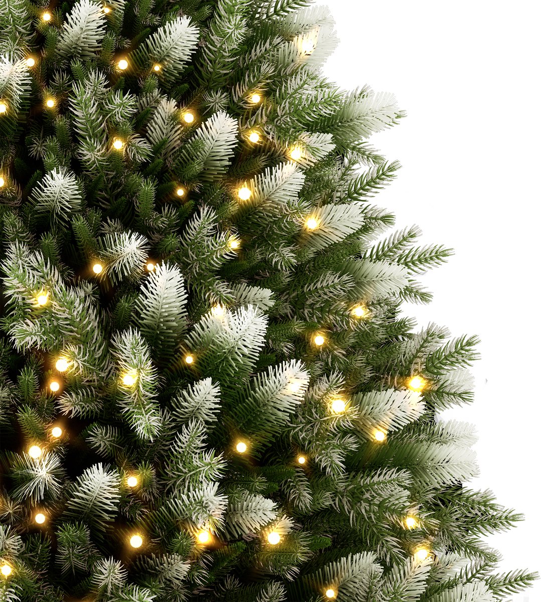 Aufun 180cm Kunstkerstboom dennenboom kunstgroen PVC, edelspar snel op te bouwen, incl. LED-verlichting en kerstboomstandaard, natuurlijk wit besneeuwd – foto 2