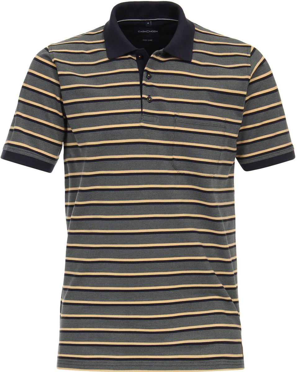 CASAMODA Poloshirt Strepen Groen - Maat L - Heren