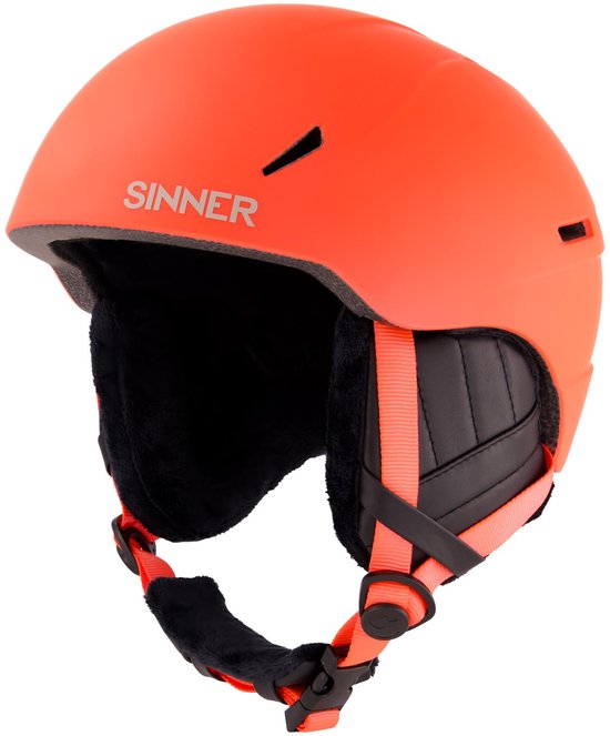SINNER - CREST Unisex Skihelm - MATTE ORANGE NEON - Maat S