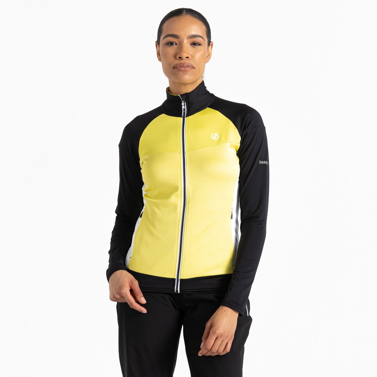 Sweater Hiking Dames Lichtgewicht Gerecycled Zwart