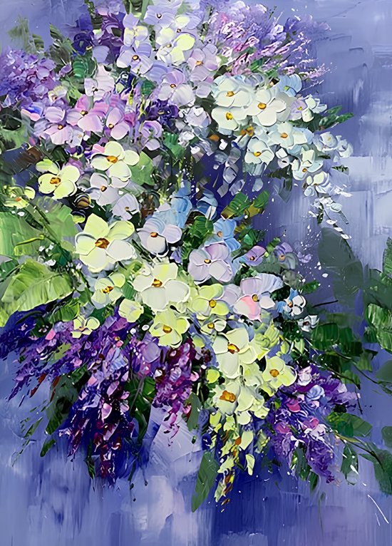 5D Diamond Painting Vierkante steentjes - Painting maat 50x70cm - Volledige bedekking - Complete set - Bloem