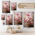 Oproep tot actie die verschillende formaten canvas schilderijen toont boven een bank.