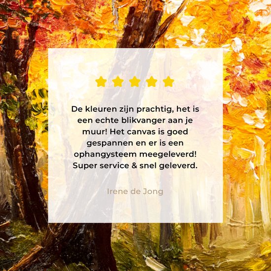 Toile - Peinture - Huile - Automne - Forêt - Oranje - 80x60 cm - Décoration - Intérieur