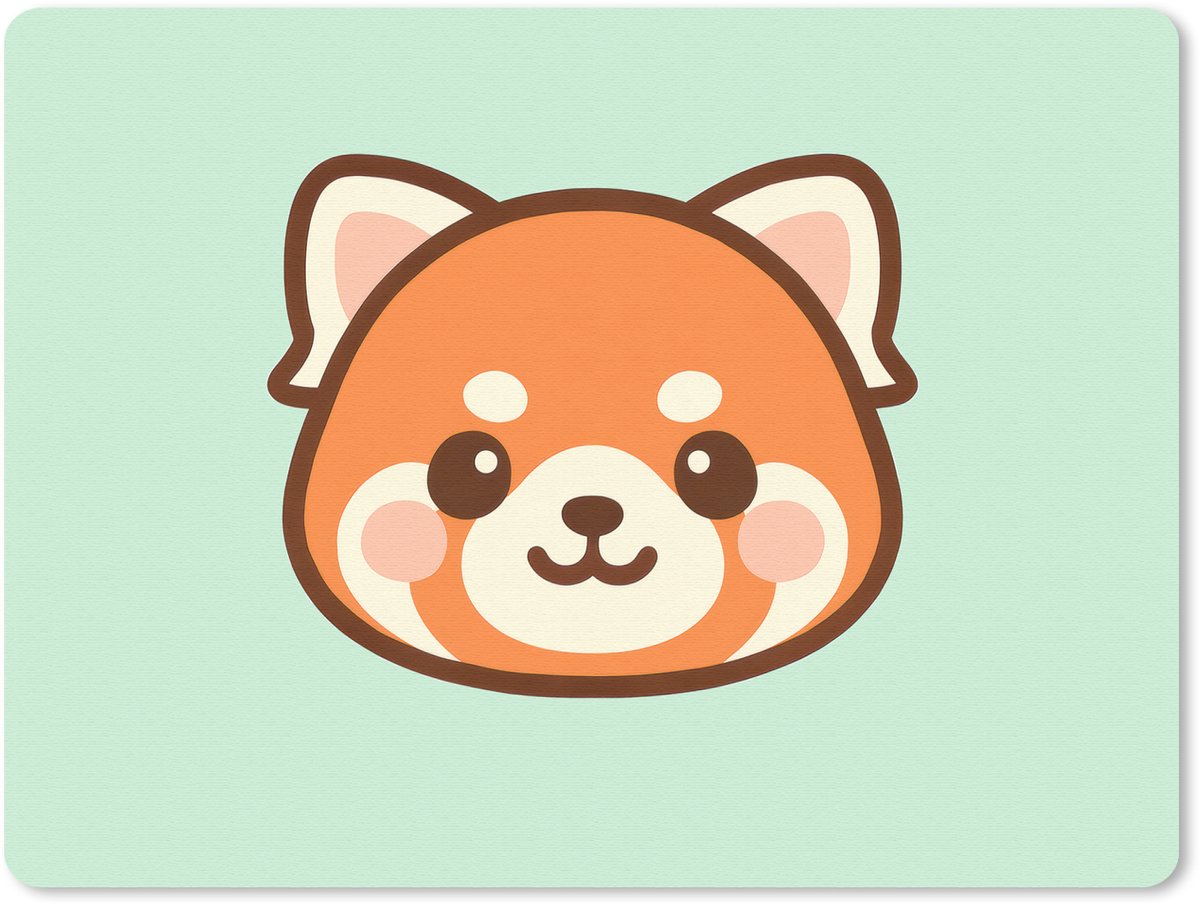 Muismat 23x19 cm - Mousepad Rode panda - Groen - Cartoon - Muismatten