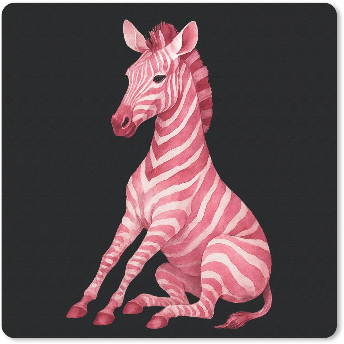 Muismat 30x30 cm - Mousepad Zebra - Roze - Gestreept - Muismatten