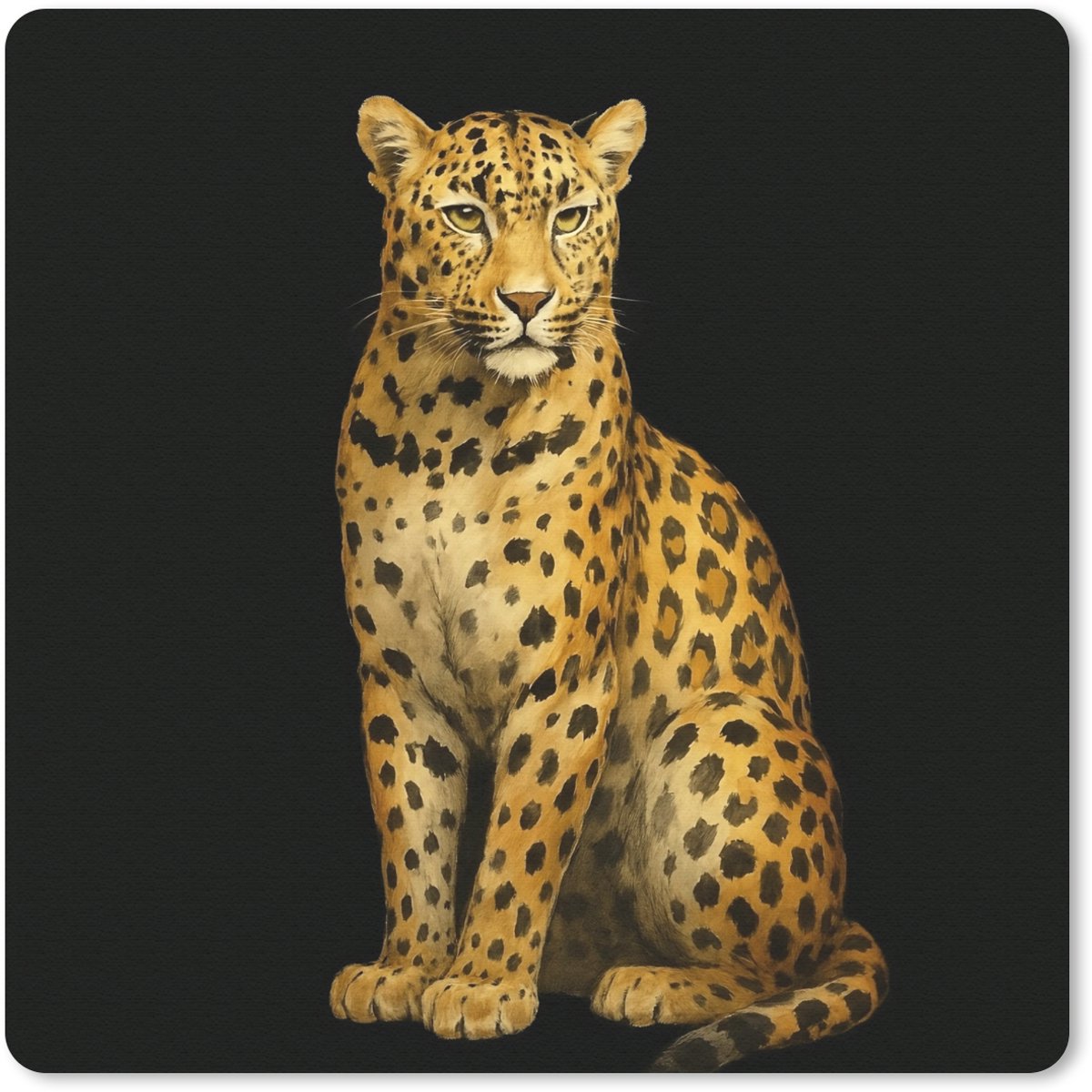 Muismat 20x20 cm - Mousepad Panter - Realistisch - Bruin - Muismatten