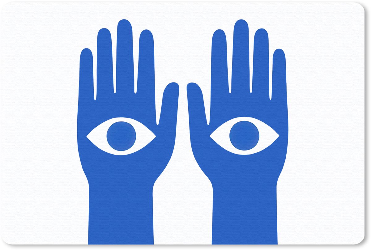 Muismat 27x18 cm - Mousepad Handen - Twee - Ogen - Blauw - Muismatten