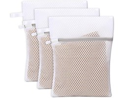 Ynkkvre - Set van 3 Waszakken - Mesh / Honingraat - Lingerie Waszakken met Ophanglus - Fijn Waszakje voor Ondergoed, Beha’s, Sokken, Babykleding en Maskers