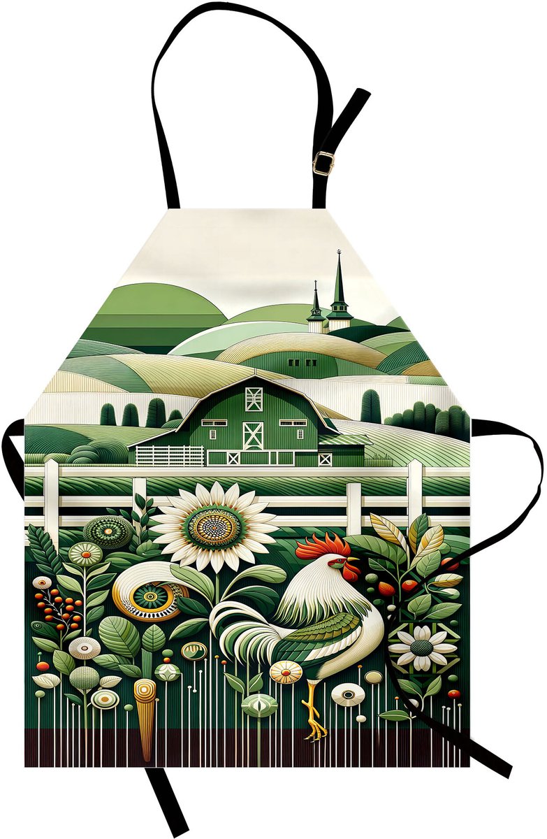 New Bed Boerderij Scandinavische Landelijke Haan Waterdicht Schort voor Dagelijks en Professioneel Gebruik, 78x66cm