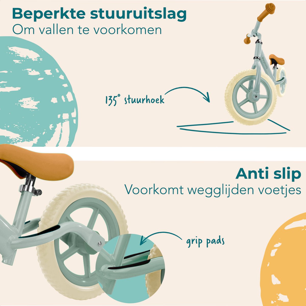 LifeGoods Loopfiets - Speelgoed 2 jaar en ouder - Jongens en Meisjes - Balance Bike - Loopfietsje - Mintgroen — afbeelding 7