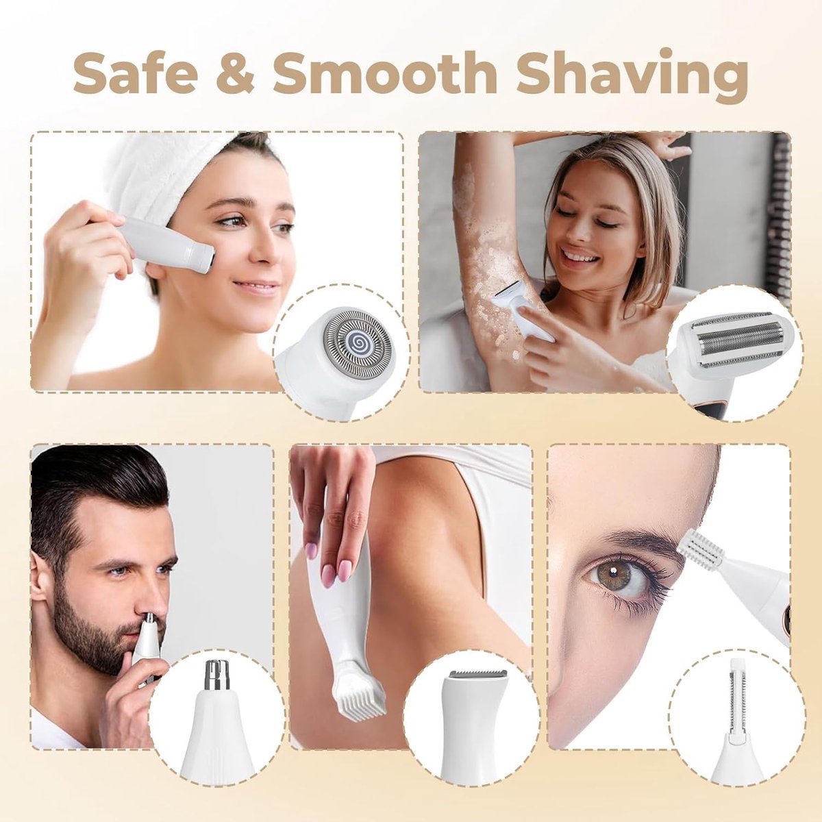 5-in-1 Intieme Trimmer Dames Waterdicht Elektrisch - afbeelding 2