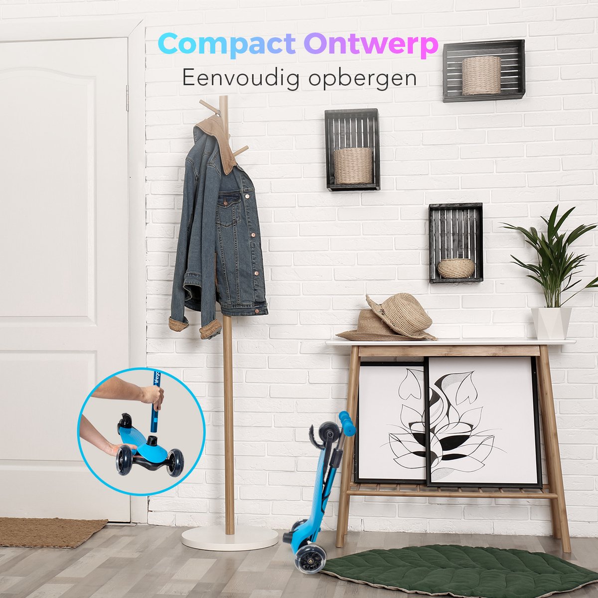 LifeGoods Kinderstep - Step 2-5 Jaar - 3 Lichtgevende LED Wielen - Hoogte Verstelbaar - Jongens/Meisjes - Blauw — afbeelding 5