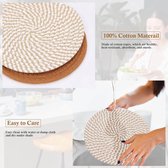 4 hittebestendige onderzetters van 20 cm, pannenlappen voor de keuken, bordenonderzetters voor op het aanrecht, tafel, woonaccessoires - Verschillende bruine kleuren