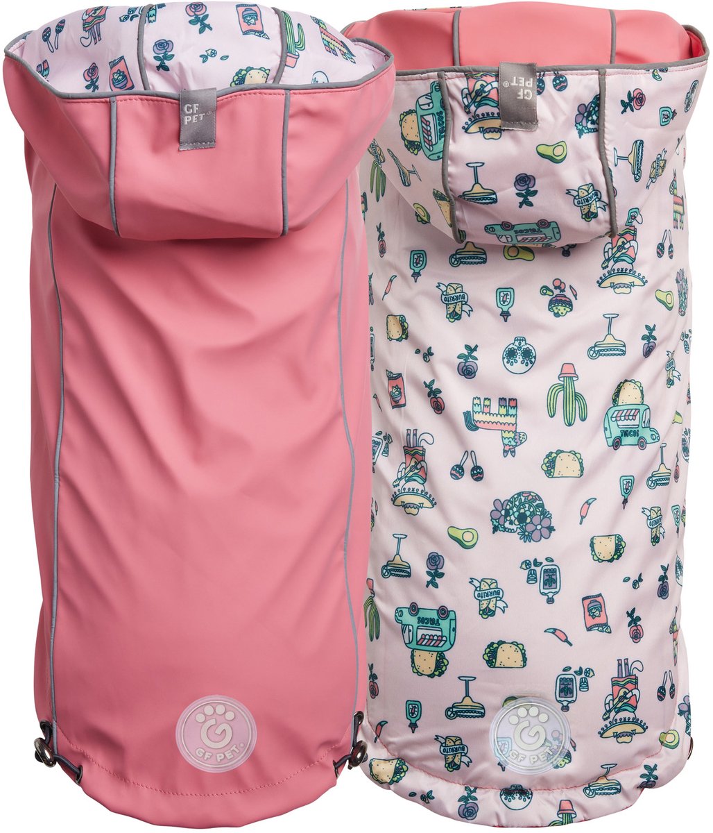 Go Fresh Reversible Raincoat - Hondenjas - 58-71 cm Pink Multi-Color X-Large