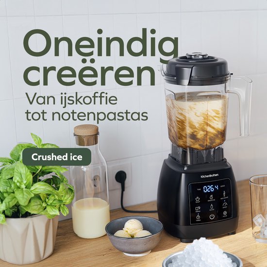 KitchenBrothers Power Blender Set - 1600W - 2L - Complete Set - To-go Beker - Smoothie Maker - Zwart van KitchenBrothers — afbeelding 3