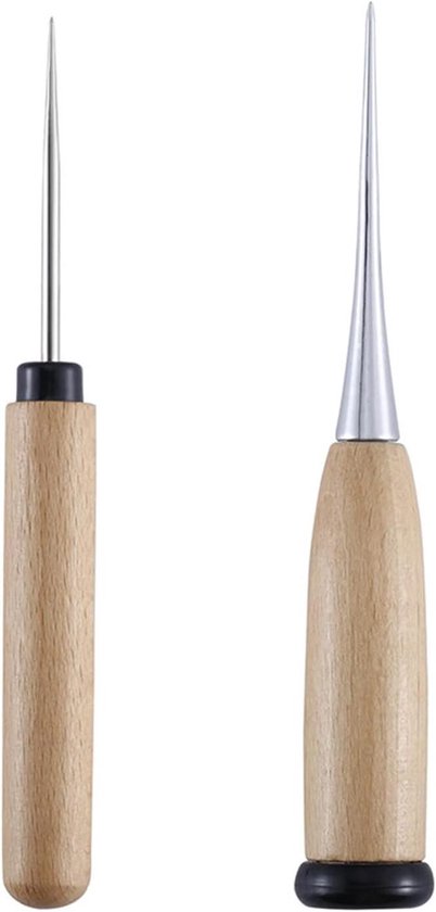 Ahle Gereedschap priem met houten handvat gat houten handvat naaien leer naai met houten handvat kleermakershal naaien gereedschap priem naaien voor het naaien of repareren van canvas papier leer stof