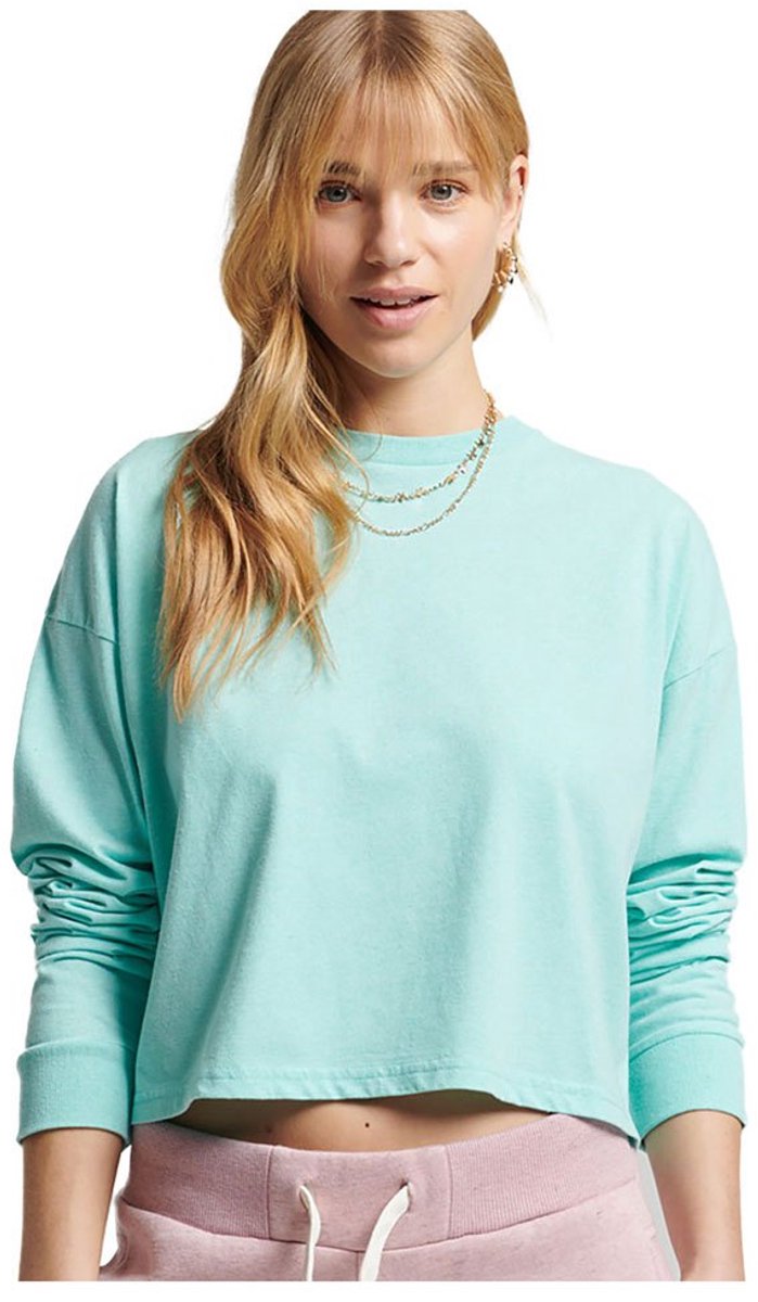 Superdry Vintage Crop T-shirt Met Lange Mouwen S Vrouw Mint