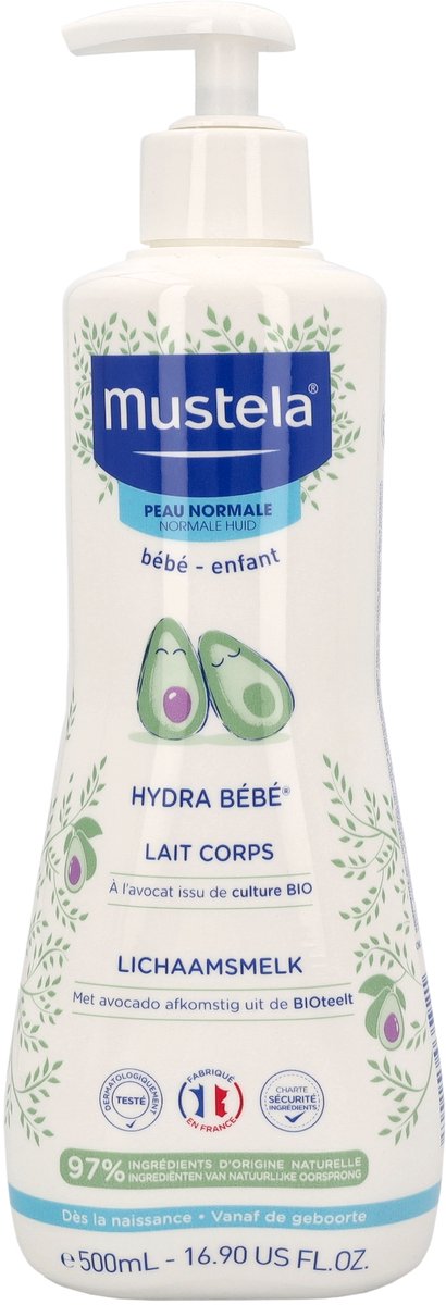 Mustela Hydra Bébé Lichaamsmelk met BIO avocado -500ml -normale huid- baby van Must — afbeelding 3