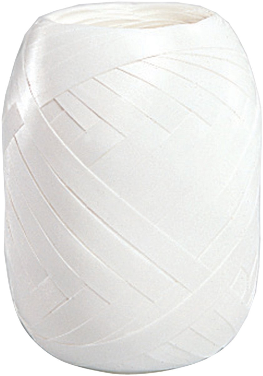 SUSY CARD krullint op eivormige bol, glad, 5 mm x 20 m, wit