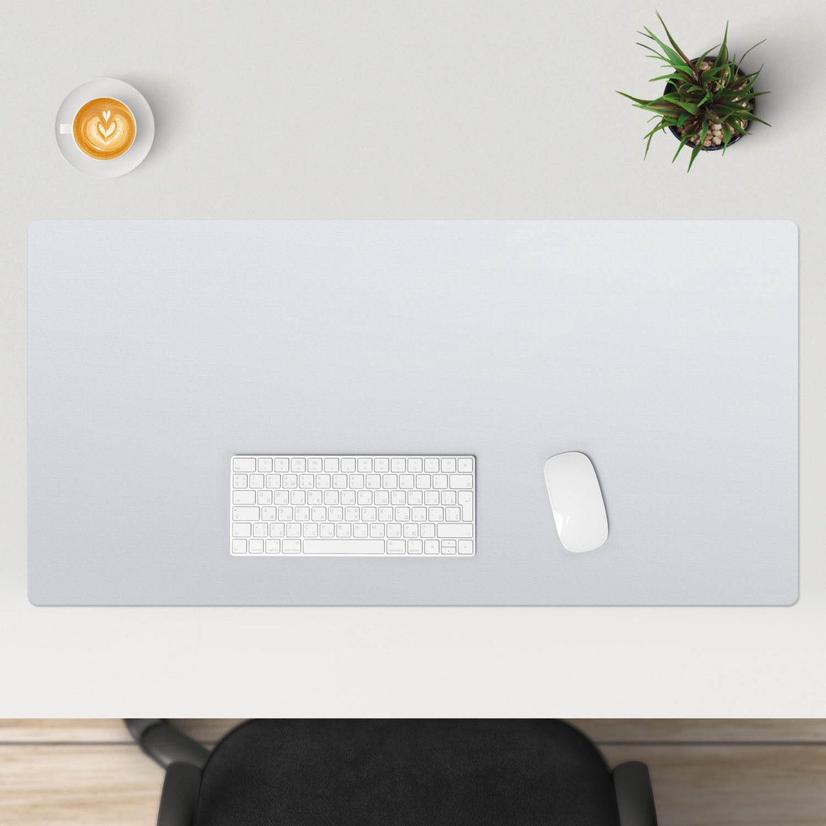 Wallfluent - Sneeuwwitje Bureau Onderlegger - 100x50 cm - Wit Computer Mat - Pastel- en aardse kleuren Bureau Pad - Bureau Onderlegger Groot - Bureau Accessoires - Bureauonderlegger XXL