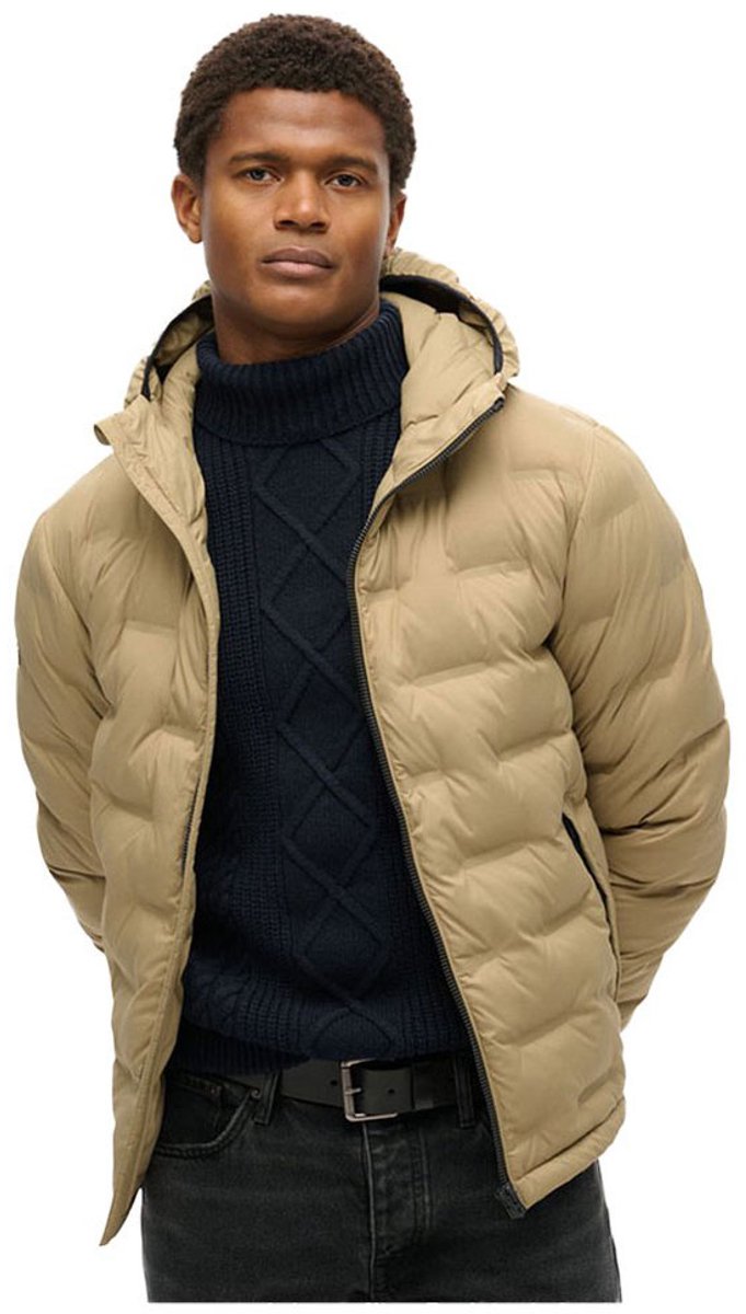 Superdry Gewatteerde pufferjas met capuchon Heren Gewatteerde jassen Bruin