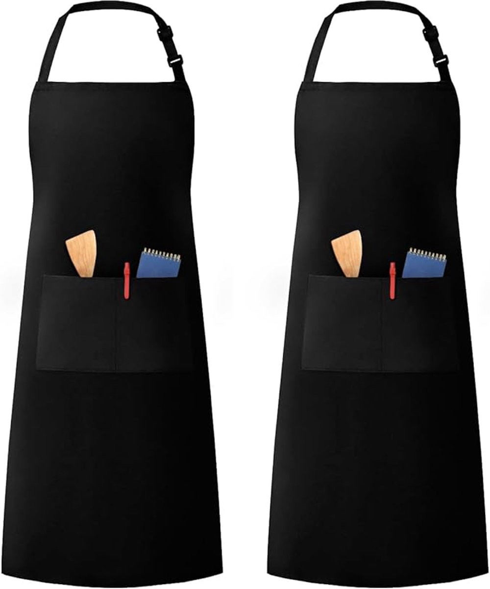 Unisex verstelbare schorten - Twee-zakken koksschorten voor mannen en vrouwen (2-pack)