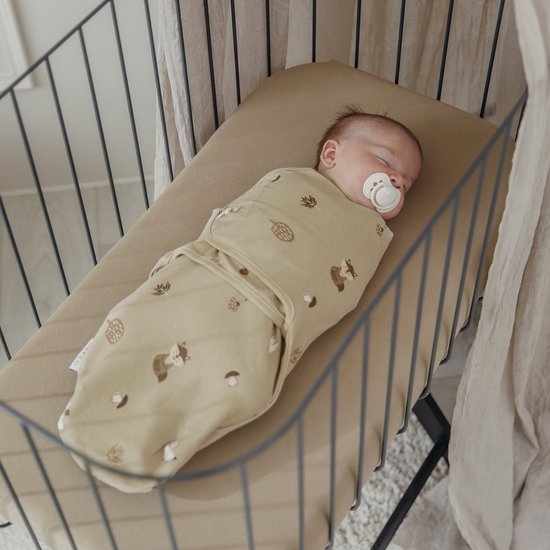 Meyco Baby Forest Animals Swaddlemeyco Inbakerdoek - Sand - 0-3 Maanden - 2-pack van Meyco Baby — afbeelding 4