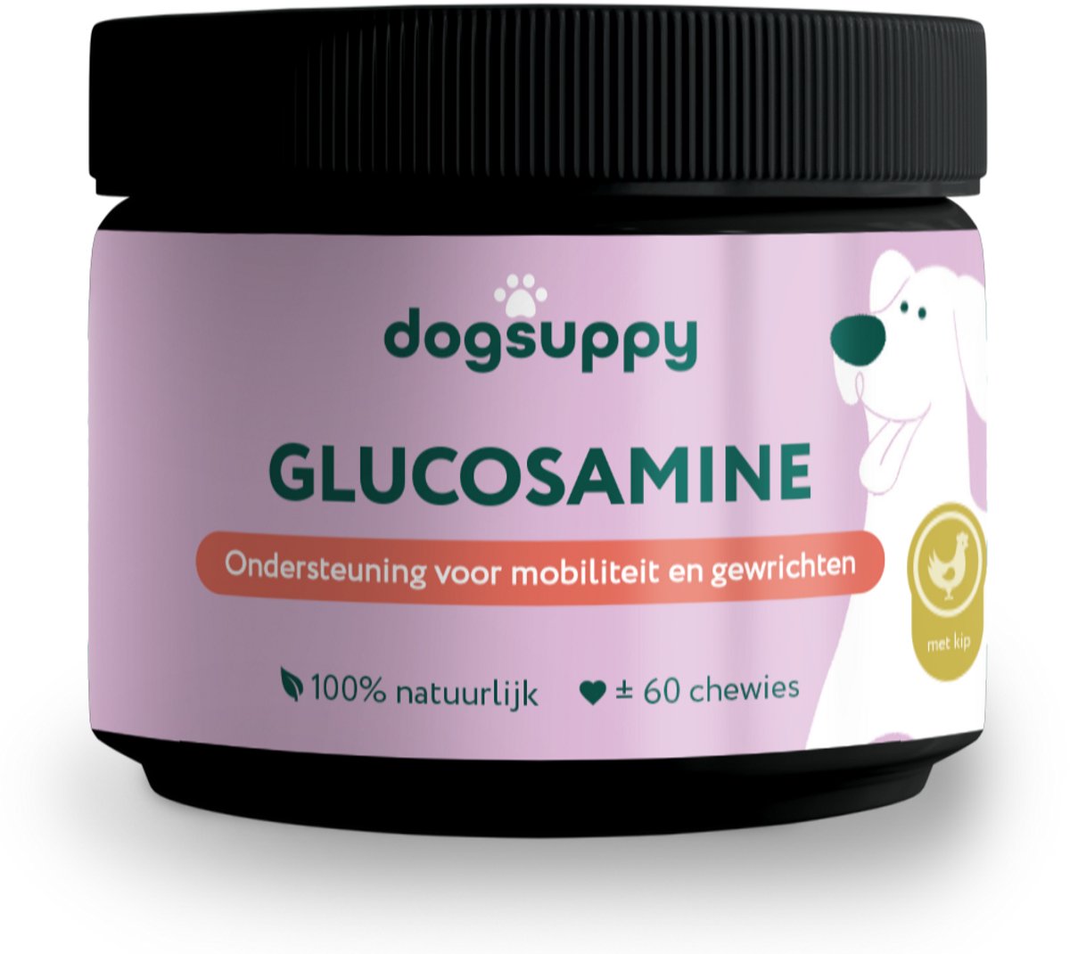 Glucosamine voor Honden - 100% Natuurlijk - 60 heerlijke snoepjes - Voor Sterke Gewrichten, Gezond Kraakbeen en Soepele, Pijnvrije Bewegingen - Minder Stijf, Actiever, Makkelijker Opstaan of Liggen - Geschikt voor Jonge & Oudere Honden