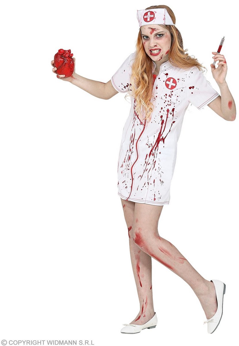 Besmeurd Met Bloed Zombie Verpleegster Kind - Meisje
