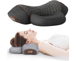 Massager - Massage Apparaat - Massagekussen - Massagekussen voor Nek & Rug - 3-in-1 Nekmassage Apparaat met Warmtefunctie –2025 Verbeterd Verwarmd Massage Nekkussen - Cervicale Tractie Bed Rugkussen voor Slapen - Diep Weefsel Kneden - Massage Verlich