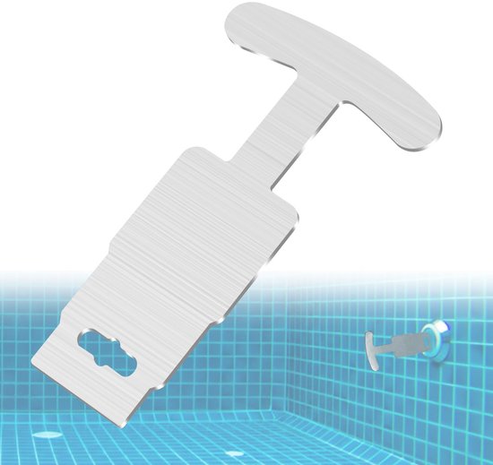 Swimming Pool Drain Tool Stainless Steel Pool Plug Tool with Handle for Disassembling Metal Pool Eyeball Mount Compatible with Hayward Hydrostream SP1419A~SP1419E(Silver)