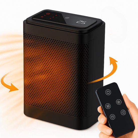 Lefairy Radiateur électrique - Radiateur céramique - Radiateur - Économe en énergie - Télécommande - Rotatif