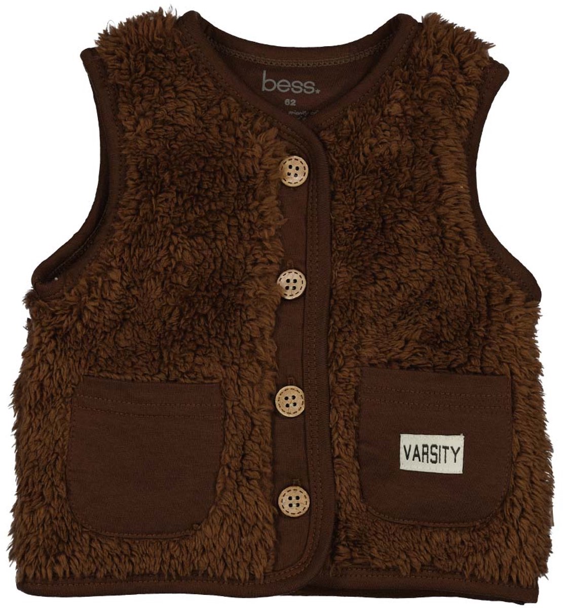 BESS Gilet teddy walnut maat 80