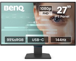 BenQ Full HD 27 inch Monitor GW2790C - 144Hz - IPS Eyecare Beeldscherm - 1920x1080p - 99% sRGB - Native Contrast 1500:1 - 1 x USB-C - 1x HDMDI - 1 x DP port - 2 x 2W Speakers