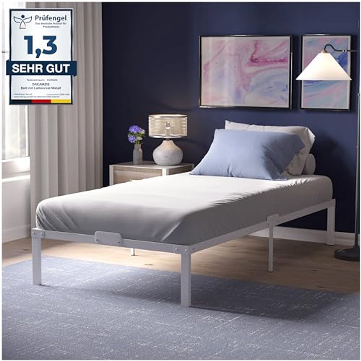 Metalen bedframe 90x190 met grote opslagcapaciteit - Eenvoudige montage en betrouwbare ondersteuning