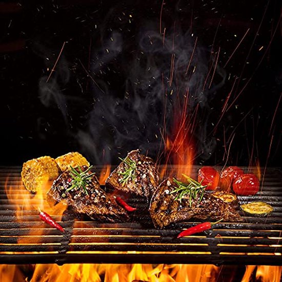 Denmay 67 x 40 cm gietijzeren grillrooster voor gasgrill, houtskoolgrill, BBQ en meer, gietijzeren rooster geëmailleerde reserveonderdelen, 1 stuk