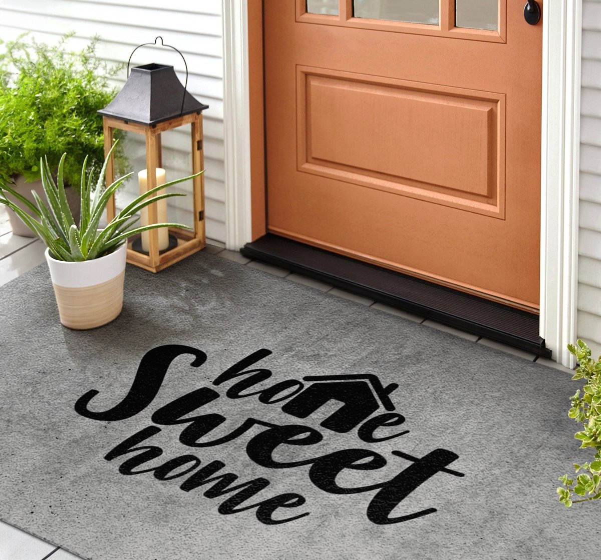 Coloray Buiten Deurmat - Grijs Buiten Deurmat - Sweet Home Beton Wasbare Buitenmat - Buiten Decoratie Idee - Vuilvangmat Voor Nat Weer - Antislip Entreemat Voor Terras - 150x100 cm Grijs - Sweet Home Beton