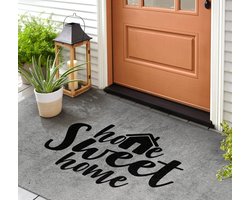 Coloray Buiten Deurmat - Grijs Buiten Deurmat - Sweet Home Beton Wasbare Buitenmat - Buiten Decoratie Idee - Vuilvangmat Voor Nat Weer - Antislip Entreemat Voor Terras - 150x100 cm