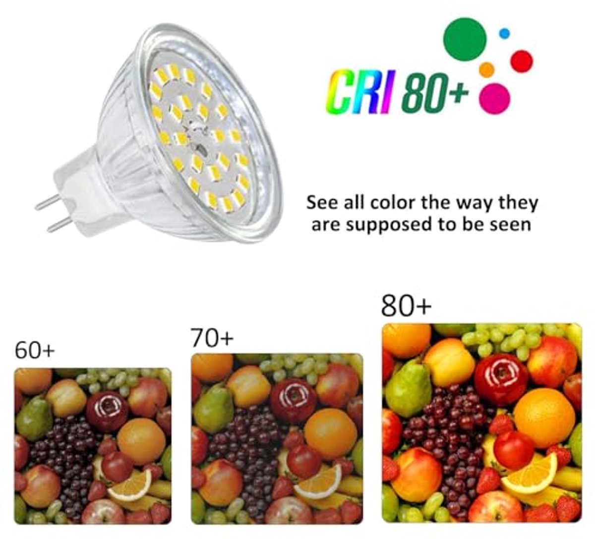 LED GU5.3 5W 12V 4000K Recessed Spotlight - Pack of 6