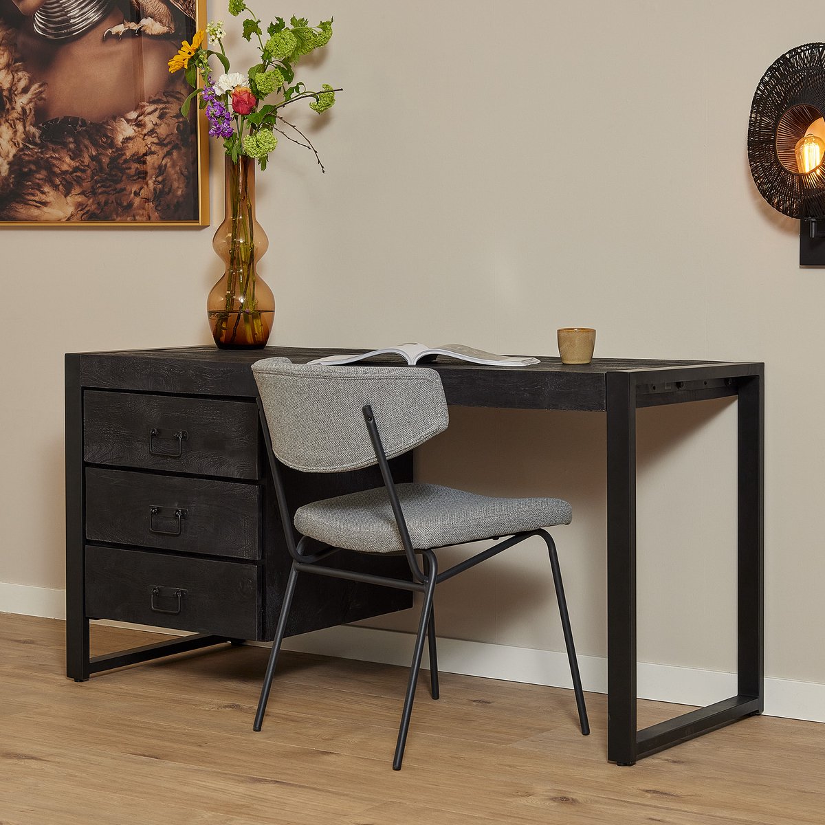 Starfurn - Bureau Boaz - Zwart - 58x145x74 cm